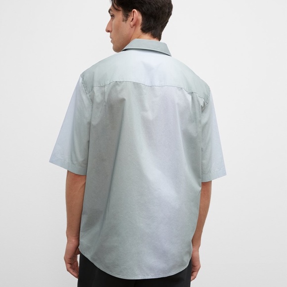 Short Sleeve Ombré Boxy Shirt - New With Tags - NEVER WORN - Blue Multi - Picture 2 of 4